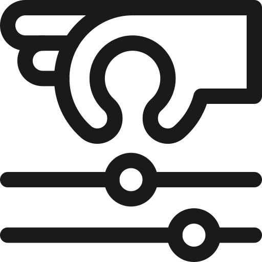 Illustration of a hand adjusting slider controls.